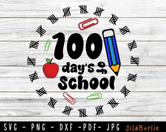 100 Days of School SVG: Teacher Cut File (Digital Download)