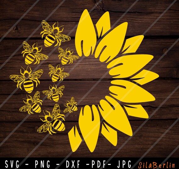 Sunflower and Bee SVG Sunflower Svg Bee Svg Honey Bee Svg Etsy