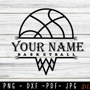 Basketball Monogram SVG, Basketball SVG, Split Monogram, Basketball Player, Add Your Name, Basketball Clip Art, Cut File for Cricut