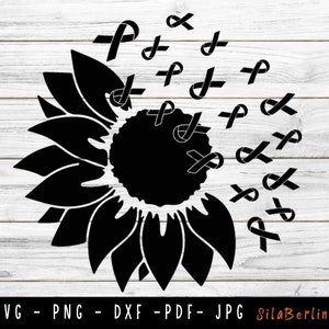 Skin Cancer Awareness SVG, Skin Cancer Support svg, Skin Cancer Survivor ,Skin Cancer Black Ribbon Svg, Cancer Awareness, Instant Download
