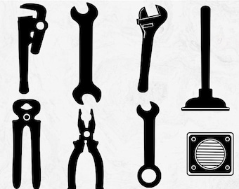 Plumber Tools SVG Bundle: Plumbing Clip Art (Digital Download)