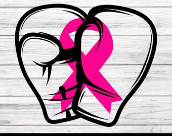 Pink Ribbon Breast Cancer Awareness Svg Png Dxf Jpg (Digital Download)