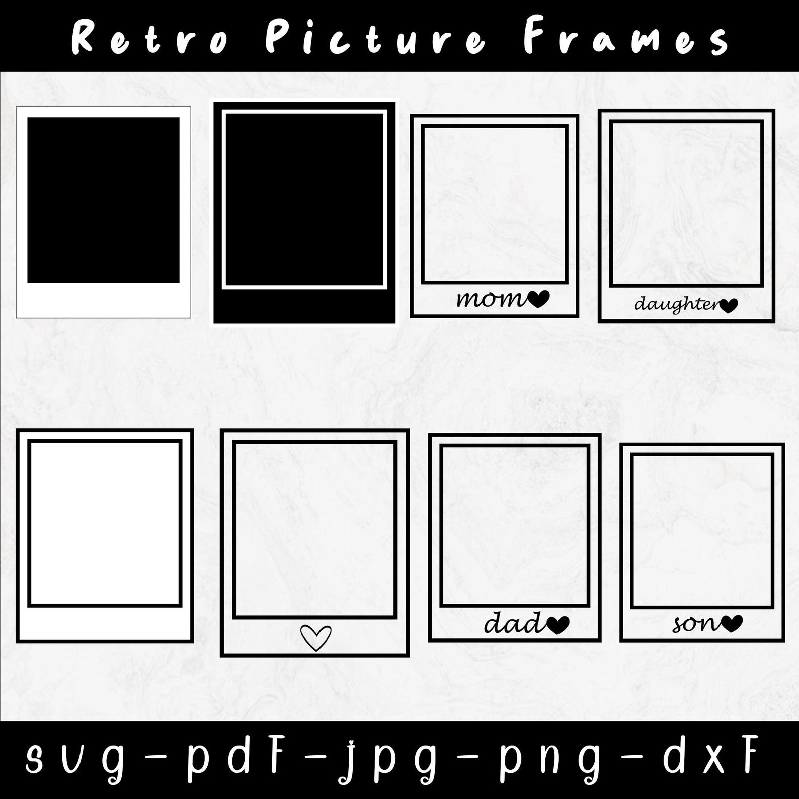Photo Frame Cut File Retro Picture Frames SVG, Photo Frame Svg, Picture Frame Svg, Frame Svg ...