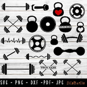 Gym Bundle svg, Dumbbell svg, Barbell SVG, Workout SVG, Fitness SVG, Weights Svg, Gym Cut File, CrossFit Svg, Svg Files for Cricut