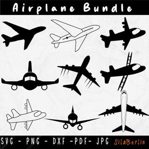 Airplane SVG Bundle, Travel Clipart Png, Airplane Svg, Airplane Silhouette, Airplane Vector, Airplane Cricut, SVG Files for Cricut