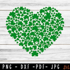 Clover Leaf SVG, Shamrock SVG, Heart svg, St. Patrick&#39;s Day SVG, Irish svg, Clover svg, Saint Patrick&#39;s Day, Lucky svg, Cut File for Cricut
