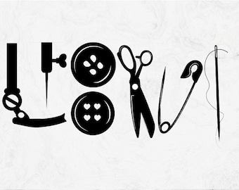 Love Sewing SVG: Funny Sewing Machine Vector Files (Digital Download)