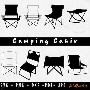 Campingstoel Svg-bundel, Camping Clipart, Camping Svg, meubels SVG, Camp Svg, Campingstoel Pictogrammen Svg, SVG-bestanden voor Cricut