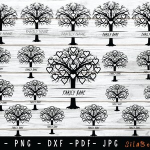 Family tree svg bundle 1-20 members, Family heart tree svg, Family reunion, tree split monogram, Tree of Life svg, png, cricut, Instant