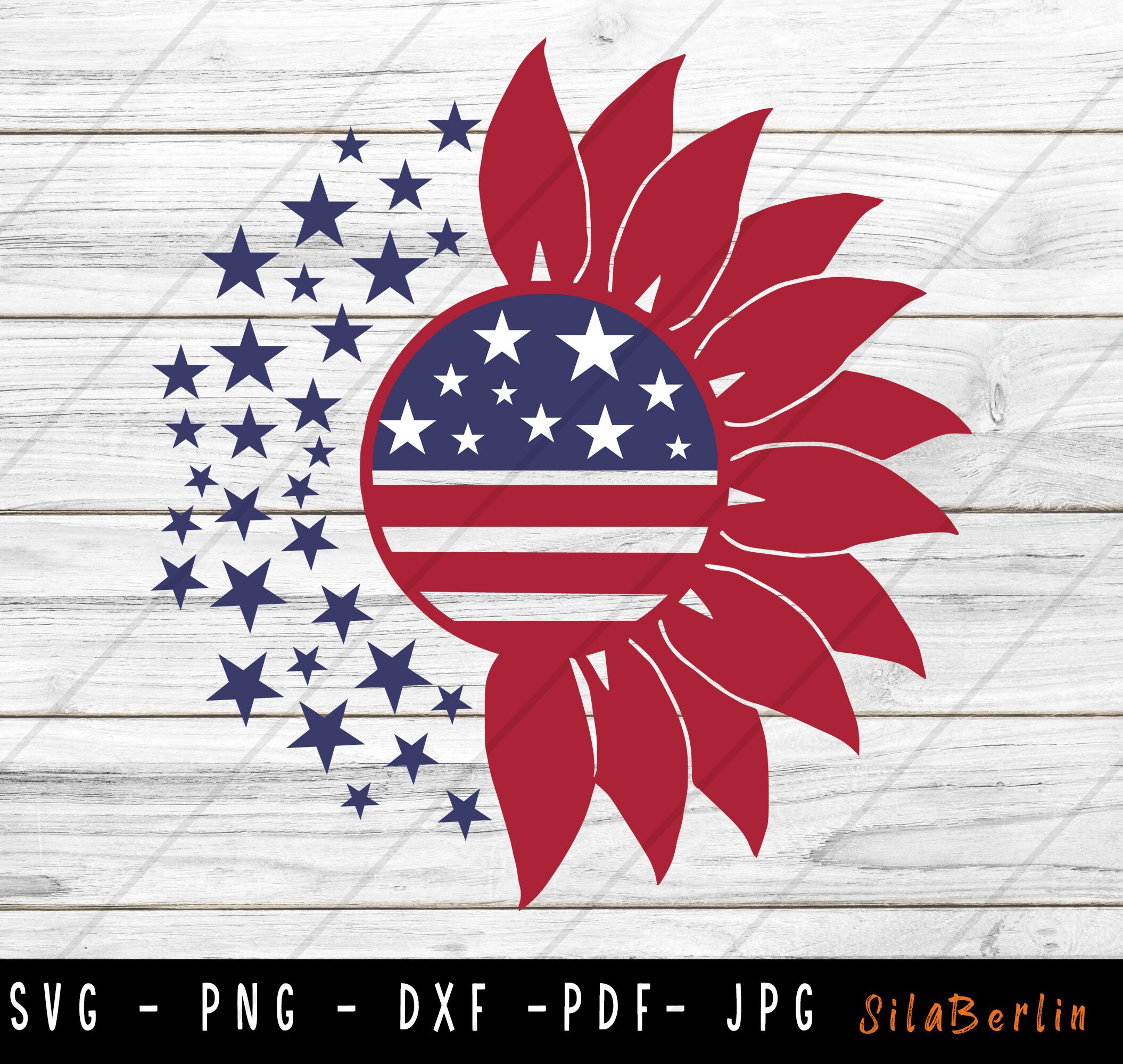 Sunflower American Flag SVG Sunflower svg American Flag svg | Etsy