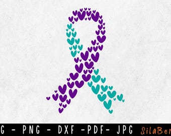 Heart Ribbon Suicide Awareness SVG, Semicolon You Matter, Mental Health Hope (Digital Download)