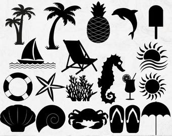 Beach Bundle SVG: Summer Clipart, Cricut Cut Files (Digital Download)