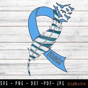 MALS Awareness Ribbon SVG, Median Arcuate Bändersyndrom Bewusstsein, MALS Ribbon Png, Plotterdatei für Cricut zu verwenden