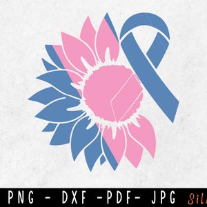 Girasole gravidanza e perdita infantile SVG, perdita infantile svg, nastro rosa e blu Svg, perdita di gravidanza png, file di taglio Svg da utilizzare per Cricut