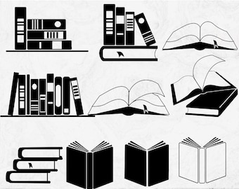 Books SVG Bundle: School & Book Club Clipart (Digital Download)