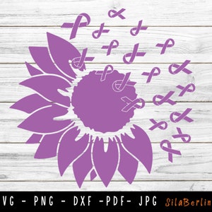Sunflower Pancreatic Cancer SVG, Pancreatic Cancer svg, Cancer Awareness Svg, Ribbon Svg, Pancreatic Cancer png, Svg cut file to use  Cricut