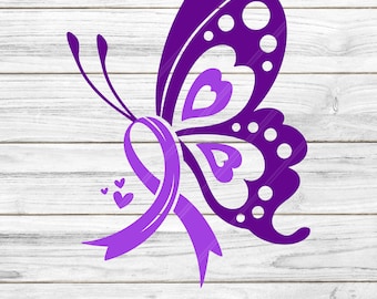 Butterfly Systemic lupus SVG, Systemic lupus svg, Systemic lupus Awareness Svg, Purple Ribbon Svg, Svg cut file to use for Cricut