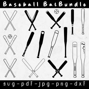 Baseballschläger SVG, Baseball Silhouette, Baseball zwart Bundle, Sport Sport, Baseball Cricut, Baseballschläger Vektor, Baseballschläger Silhouette