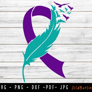 Feather Suicide Prevention Awareness SVG, Suicide Awareness Ribbon svg, Semicolon svg, You Matter svg, Mental Health Hope Ribbon