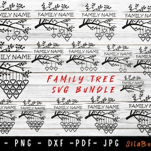 1 bis 15 Familie Herz Baum SVG, Baum des Lebens svg, Stammbaum Wandkunst, Liebe Baum svg, Stammbaum Zweig Herz Rahmen svg, Baum Monogramm svg
