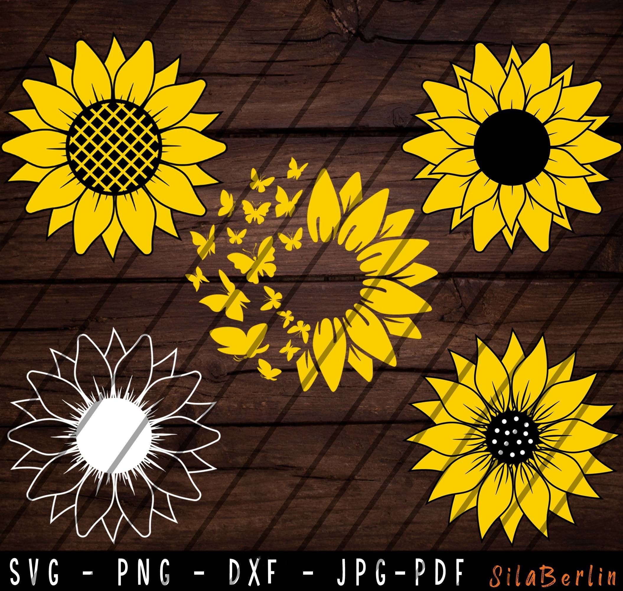 Sunflower Bundle SVGDigital Download Clipart Distressed | Etsy