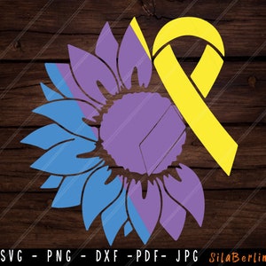 Cáncer de vejiga de girasol SVG, Cáncer de vejiga de plumas, Concienciación sobre el cáncer de vejiga Svg, Cinta azul amarilla, Cáncer de vejiga png
