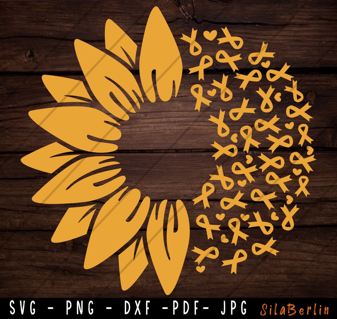 Sunflower Childhood Cancer SVG, Childhood Cancer Svg, Cancer Awareness
