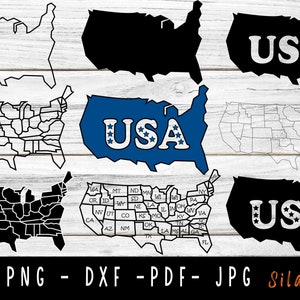 USA Map SVG, Map Svg, States Svg, United States Svg, States Map Svg,July 4th SVG, States Clipart, USa Map Cricut