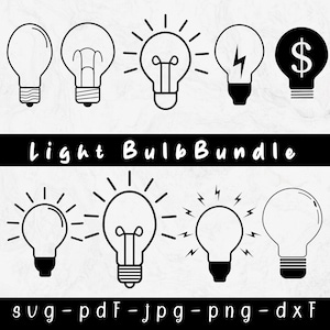 Light Bulb SVG, Light Bulb Cricut, Lightbulb SVG, Light Bulb Clipart, Light Bulb Silhouette, Bulb Cut File, Svg file for cricut