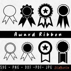May include: Set of ten black and white award ribbon icons. The icons feature a variety of designs, including a star, a circle, and a blank space. The icons are perfect for use in digital projects or for printing.