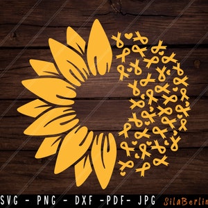 Sunflower Appendix Cancer SVG, Appendix Cancer svg, Cancer Awareness Svg, Ribbon Svg, Appendix Cancer png, Svg cut file to use for Cricut