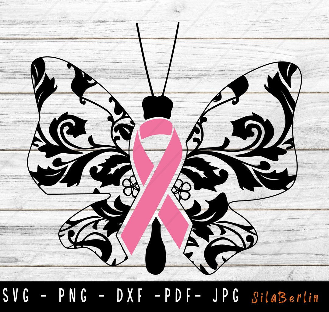 Butterfly Breast Cancer SVG, Breast Cancer Survivor, Cancer Pink Ribbon