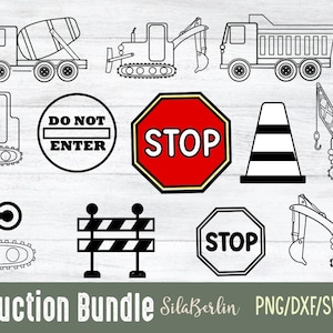 Construction Svg Bundle, Construction Trucks Svg,  Excavator Svg bundle, Trucks Excavator, Backhoe Tractor  Tools Svg Files