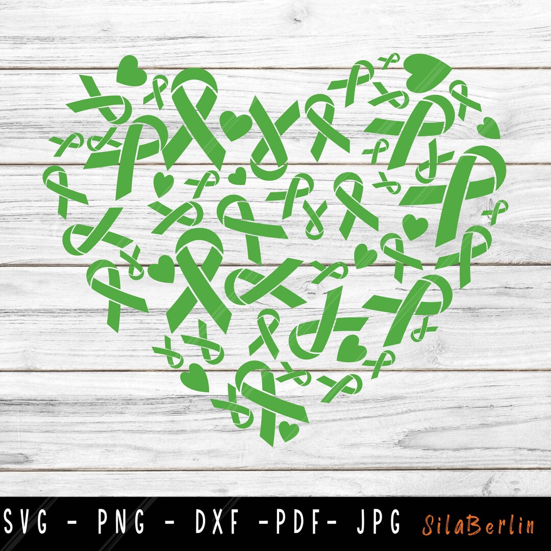 Heart Mental Health Ribbon SVG: Awareness Month Cricut File (digital ...