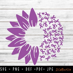Sunflower Pancreatic Cancer SVG, Pancreatic Cancer svg, Cancer Awareness Svg, Ribbon Svg, Pancreatic Cancer png, Svg cut file to use  Cricut
