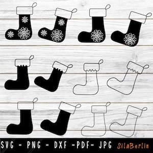 Christmas Stocking svg, Cute Christmas socks svg, Christmas Socks outline, Socks SVG Bundle, Christmas svg, Svg files for Cricut