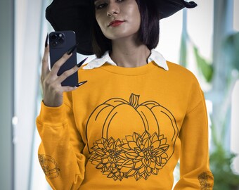 Floral Pumpkin SVG: Fall, Halloween, Thanksgiving (Digital Download)