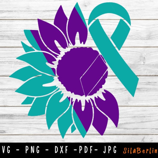 Sunflower Suicide Prevention Awareness SVG, Suicide Awareness Ribbon svg, Semicolon svg, You Matter svg, Mental Health Hope Ribbon