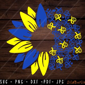 Sunflower Down Syndrome SVG, Down Syndrome svg, Down Syndrome Awareness Svg, Ribbon Svg, Down Syndrome png, Svg cut file to use for Cricut