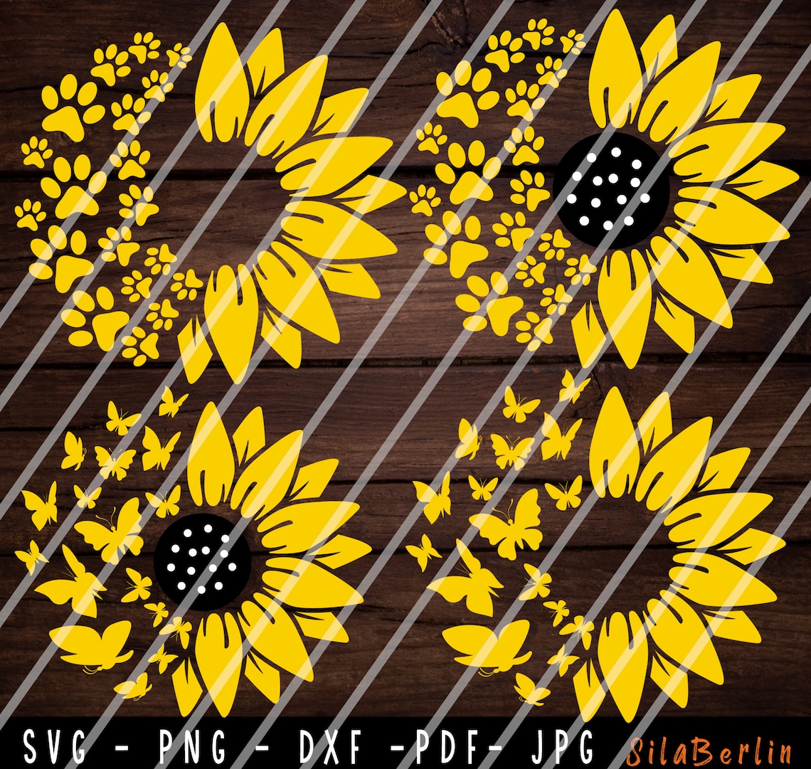 Sunflower SVG Flower Svg Digital Clipart Distressed - Etsy