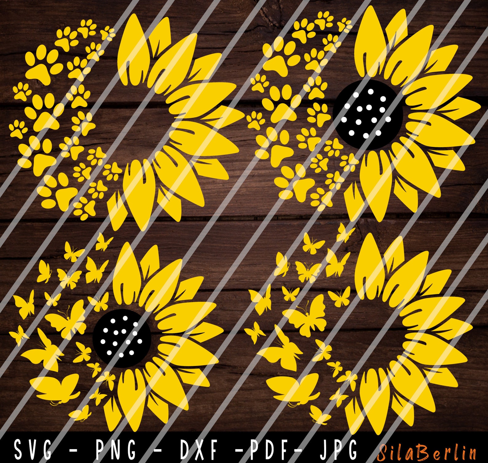 Sunflower SVG Flower Svg Digital Clipart Distressed - Etsy