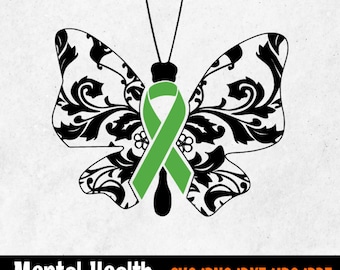 Butterfly Mental Health Awareness Ribbon SVG (Digital Files)