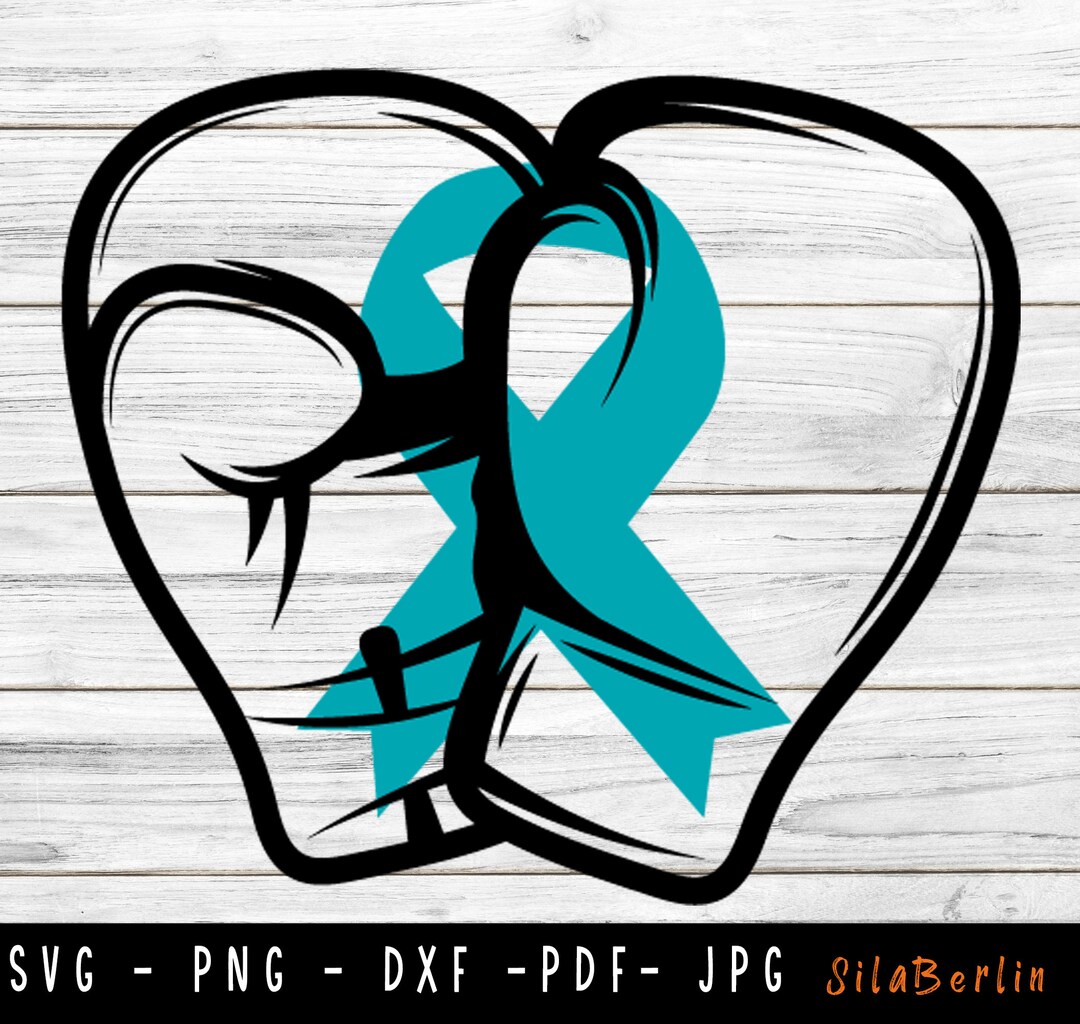 Ovarian Cancer Svg, PTSD Awareness Svg, Ribbon Svg, Fight Cancer Svg ...