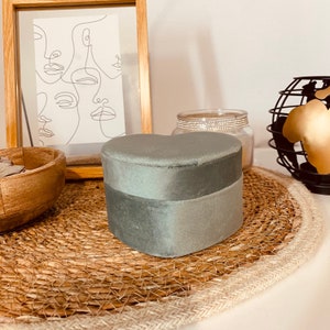 Samt Schmuckkästchen in Herzform, Schmuckkasten Velour, Mint Schmuckschatulle, Schmuckbox, Schmuckaufbewahrung, Schmuckdose, Jewellery box
