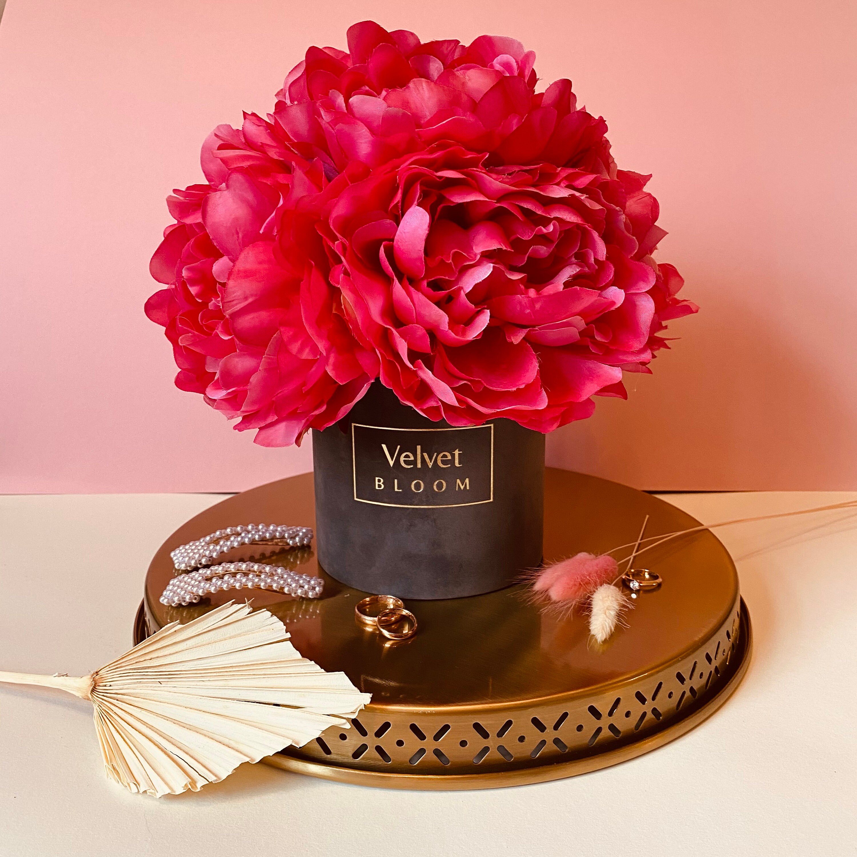 Peony Flowerbox, Artificial Flower, Real Touch Flowers Arrangement