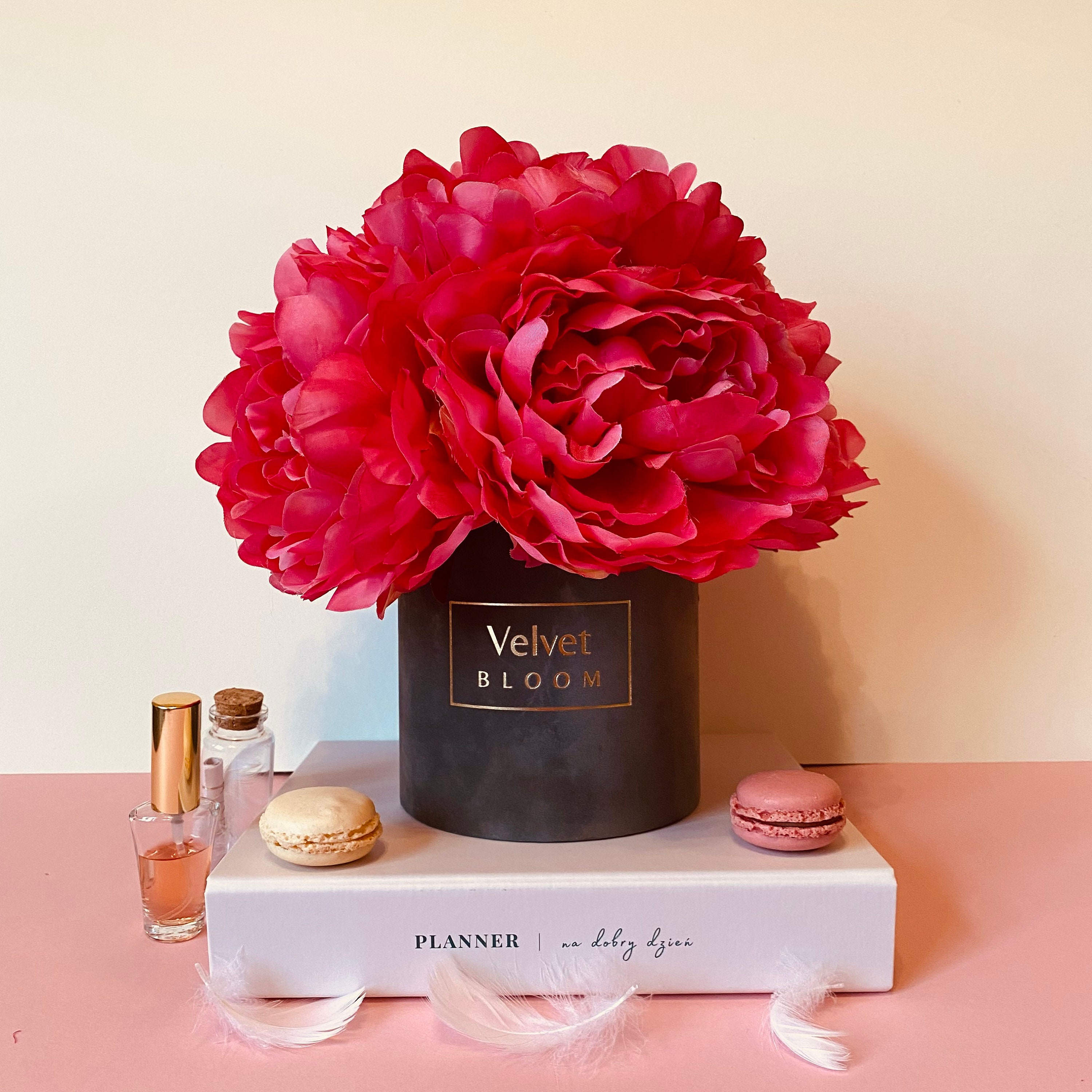 Peony Flowerbox, Artificial Flower, Real Touch Flowers Arrangement