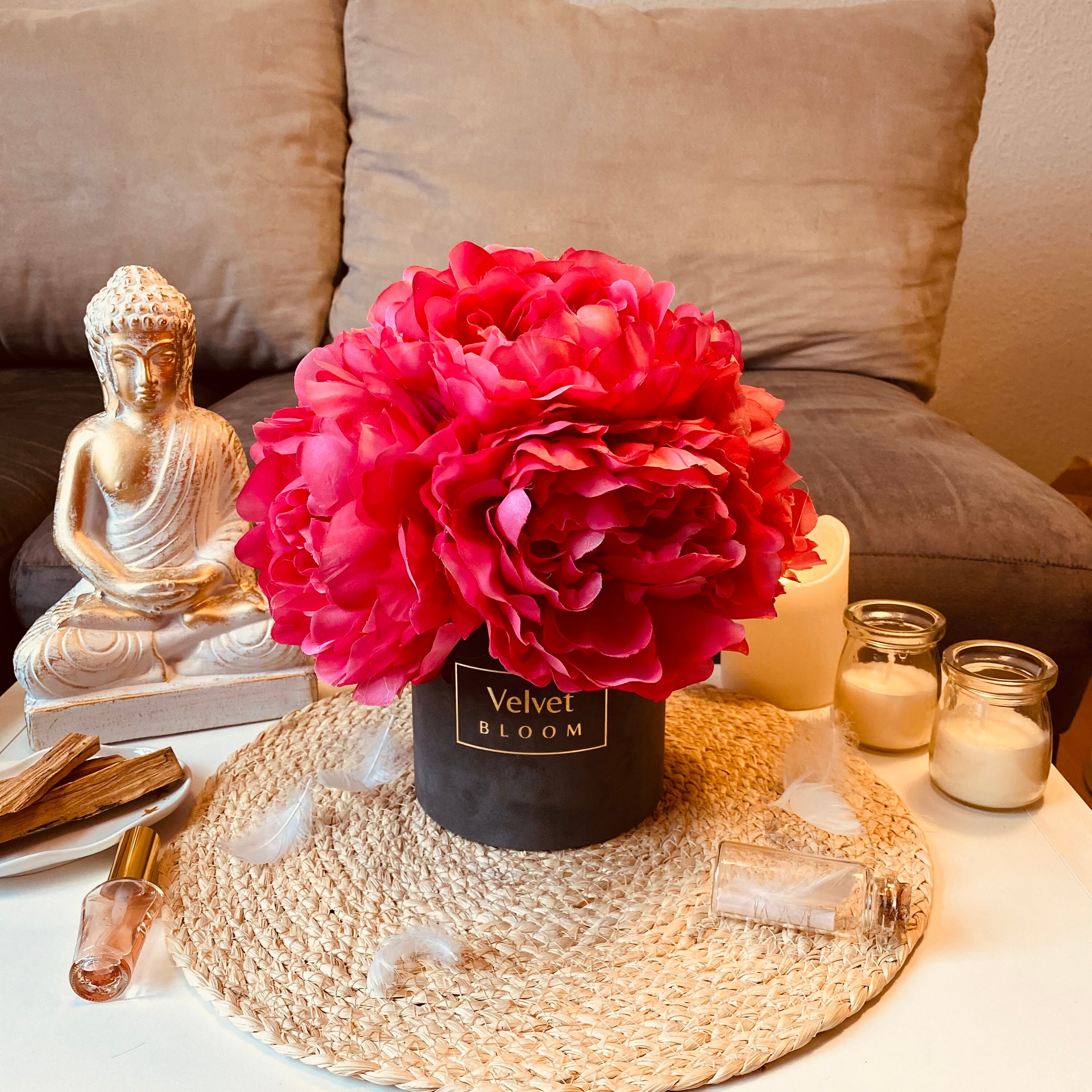 Peony Flowerbox, Artificial Flower, Real Touch Flowers Arrangement