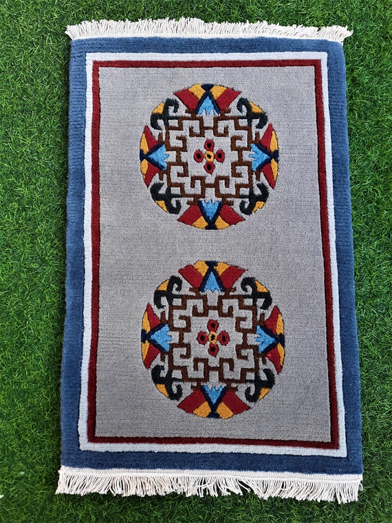 Nepali Hand Knotted 18x 27 Door Mat Carpet Etsy