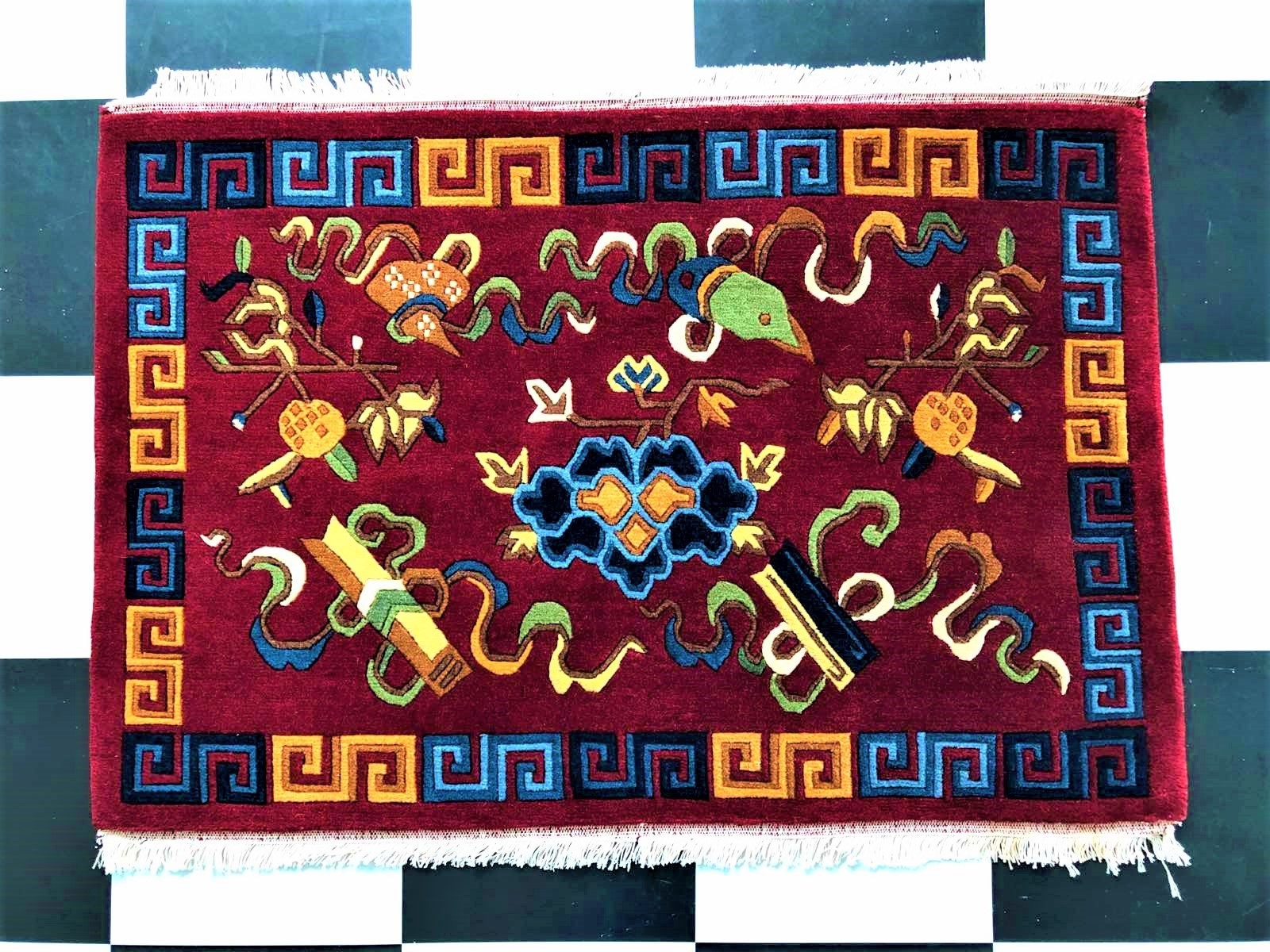 Original Tibetan Large Door Mat Carpet Nepali Hand knotted Etsy