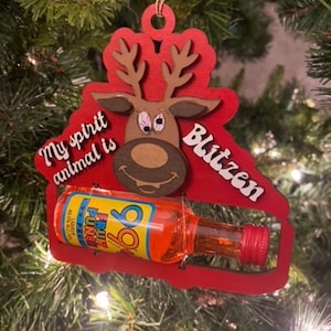 Adorno de chupito de licor Blitzen/Adorno de reno/Adorno de chupito/Adorno de licor